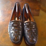 “VINTAGE” BEAUTIFUL & SAVVY “BLACK WOVEN LACED” COLE HAAN SLIP~ON SZ10(M) WOW!