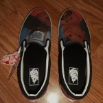NWT BRAND NEW VANS SLIP ON CUSTOM CULTURE INK’D BLACK WHITE MENS SIZE 10.5 SHOES