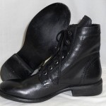 New Diesel Mens Miliboot Black Leather Ankle Side Zip Lace Up Boots Size US 9