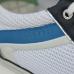 $225 HUGO BOSS Green Label White Navy Blue Sneakers Mens 12 45 Trainers 11.5