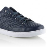 $495 Hugo Boss Premium Leather Sneakers ‘Hermon’ Size 10 US (9 UK) in Dark Blue