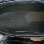 Mens size 10 M black leather Clarks slip on loafers casual or dress shoes