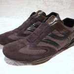 HUGO BOSS MEN’S BROWN LEATHER/SUEDE/CANVAS SNEAKERS SHOES SIZE EUR 43 ~ US 10