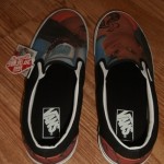 NWT BRAND NEW VANS SLIP ON CUSTOM CULTURE INK’D BLACK WHITE MENS SIZE 10 SHOES !