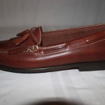 MENS COLE HAAN LEATHER SLIP ON LOAFER SHOES BROWN SIZE 14D TASSLE EUC