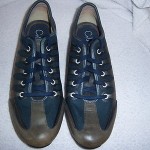 COLE HAAN MENS 8 SHOES NAVY BLUE LEATHER FABRIC SNEAKERS NIKE AIR