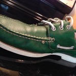 COLE HAAN HAYDEN BOAT SHOES-LEATHER- MENS SIZE 10.5 GREEN LACE C10255-$148