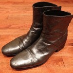 MEN’S DIESEL GUENO ANTHRACITE (GRAY) METALLIC LEATHER ANKLE BOOT, SZ 10.5 (EU44)