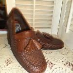 BRAGANO COLE HAAN Brown Woven Leather Tassel  Loafers Shoes Men’s 7 M
