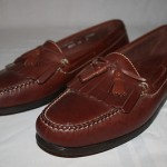 MENS COLE HAAN LEATHER SLIP ON LOAFER SHOES BROWN SIZE 14D TASSLE EUC