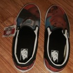 NWT BRAND NEW VANS SLIP ON CUSTOM CULTURE INK’D BLACK WHITE MENS SIZE 11 SHOES !