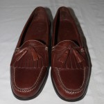 MENS COLE HAAN LEATHER SLIP ON LOAFER SHOES BROWN SIZE 14D TASSLE EUC