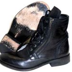 New Diesel Mens Miliboot Black Leather Ankle Side Zip Lace Up Boots Size US 10