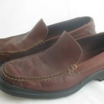 COLE HAAN NIKE AIR BROWN LEATHER SLIP ON LOAFER SHOE MENS SIZE 12 M