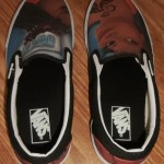 BRAND NEW VANS SLIP ON CUSTOM CULTURE INK’D BLACK WHITE MENS SIZE 9 SHOES COOL !