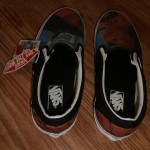 NWT BRAND NEW VANS SLIP ON CUSTOM CULTURE INK’D BLACK WHITE MENS SIZE 10 SHOES !