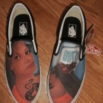 NWT BRAND NEW VANS SLIP ON CUSTOM CULTURE INK’D BLACK WHITE MENS SIZE 10.5 SHOES