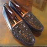 “VINTAGE” BEAUTIFUL & SAVVY “BLACK WOVEN LACED” COLE HAAN SLIP~ON SZ10(M) WOW!