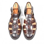MENS SZ 11.5 BRAGANO WOVEN LEATHER GLADIATOR SANDALS BUCKLE COLE HAAN ITALY