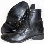 New Diesel Mens Miliboot Black Leather Ankle Side Zip Lace Up Boots Size US 9