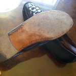 “VINTAGE” BEAUTIFUL & SAVVY “BLACK WOVEN LACED” COLE HAAN SLIP~ON SZ10(M) WOW!