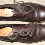 MENS COLE HAAN / NIKE AIR, SIZE 11M, DARK BROWN LEATHER CAP TOE OXFORDS, $279