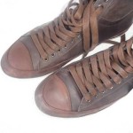 new HUGO BOSS ORANGE Santil DARK BROWN leather sneakers NIB