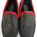 Cole Haan Soft Black Leather red trim Slippers / Shoes  9 M