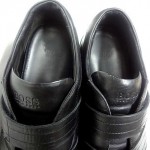 HUGO BOSS MENS BLACK LEATHER SNEAKERS SHOES SIZE 9