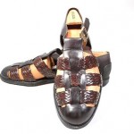 MENS SZ 11.5 BRAGANO WOVEN LEATHER GLADIATOR SANDALS BUCKLE COLE HAAN ITALY