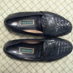 Cole Haan Basket Weave Loafers All Leather Black Size 10.5 M NICE