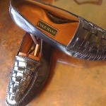 “VINTAGE” BEAUTIFUL & SAVVY “BLACK WOVEN LACED” COLE HAAN SLIP~ON SZ10(M) WOW!