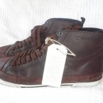 new HUGO BOSS ORANGE Santil DARK BROWN leather sneakers NIB