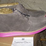 Brand New Cole Haan Lunargrand Chukka Grey Suede/Pink Size 10.5