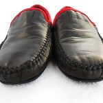 Cole Haan Soft Black Leather red trim Slippers / Shoes  9 M