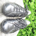 HUGO BOSS MEN BLACK LEATHER CASUAL SNEAKER STYLE SHOE (SIZE 43)
