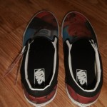NWT BRAND NEW VANS SLIP ON CUSTOM CULTURE INK’D BLACK WHITE MENS SIZE 11 SHOES !