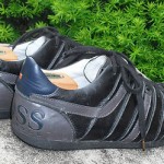 HUGO BOSS MEN BLACK LEATHER CASUAL SNEAKER STYLE SHOE (SIZE 43)