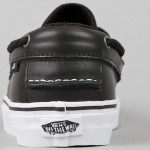 New! VANS ZAPATO DEL BARCO Mens Sz 9 LEATHER BLACK Classic Casual Deck Shoe
