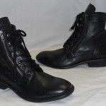 New Diesel Mens Miliboot Black Leather Ankle Side Zip Lace Up Boots Size US 9