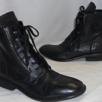 New Diesel Mens Miliboot Black Leather Ankle Side Zip Lace Up Boots Size US 10