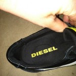 EUC authentic Diesel mens shoes black Leather size 9.5