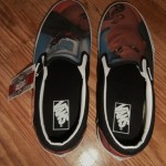 NWT BRAND NEW VANS SLIP ON CUSTOM CULTURE INK’D BLACK WHITE MENS SIZE 9 SHOES !!