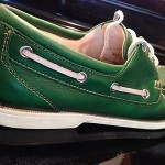 COLE HAAN HAYDEN BOAT SHOES-LEATHER- MENS SIZE 10.5 GREEN LACE C10255-$148