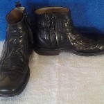Diesel Vintage “Maximilian” Ankle Boots Zip Black leather 10 1.2-11 Mens