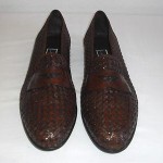 BRAGANO Cole Haan Men’s Size 14 M Brown Woven Leather Loafers Shoes EXCELLENT