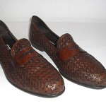 BRAGANO Cole Haan Men’s Size 14 M Brown Woven Leather Loafers Shoes EXCELLENT