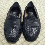 Cole Haan Basket Weave Loafers All Leather Black Size 10.5 M NICE