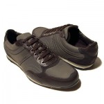 $225 Hugo Boss ORANGE Label Lace-up Sneakers Grey Brown Mens 8 41 Trainers 6.5