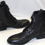 New Diesel Mens Miliboot Black Leather Ankle Side Zip Lace Up Boots Size US 9.5